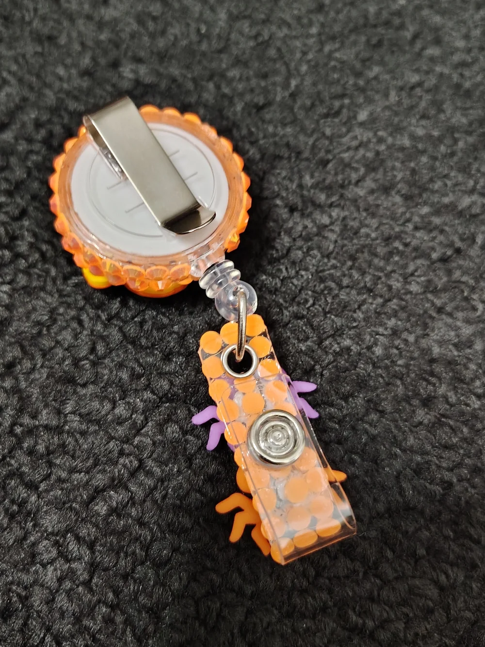 Disney Mickey & Minnie Mouse Halloween Pumpkin Spider Retractable Badge Reel